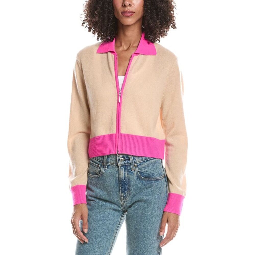 Brodie Cashmere Womens  Katy Color 100% Cashmere Jacket, Tan